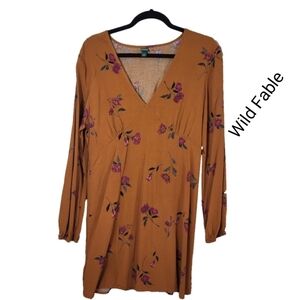 *Wild Fable - Women's dress EUC, Size XL, Long sleeve, Brown with flower print